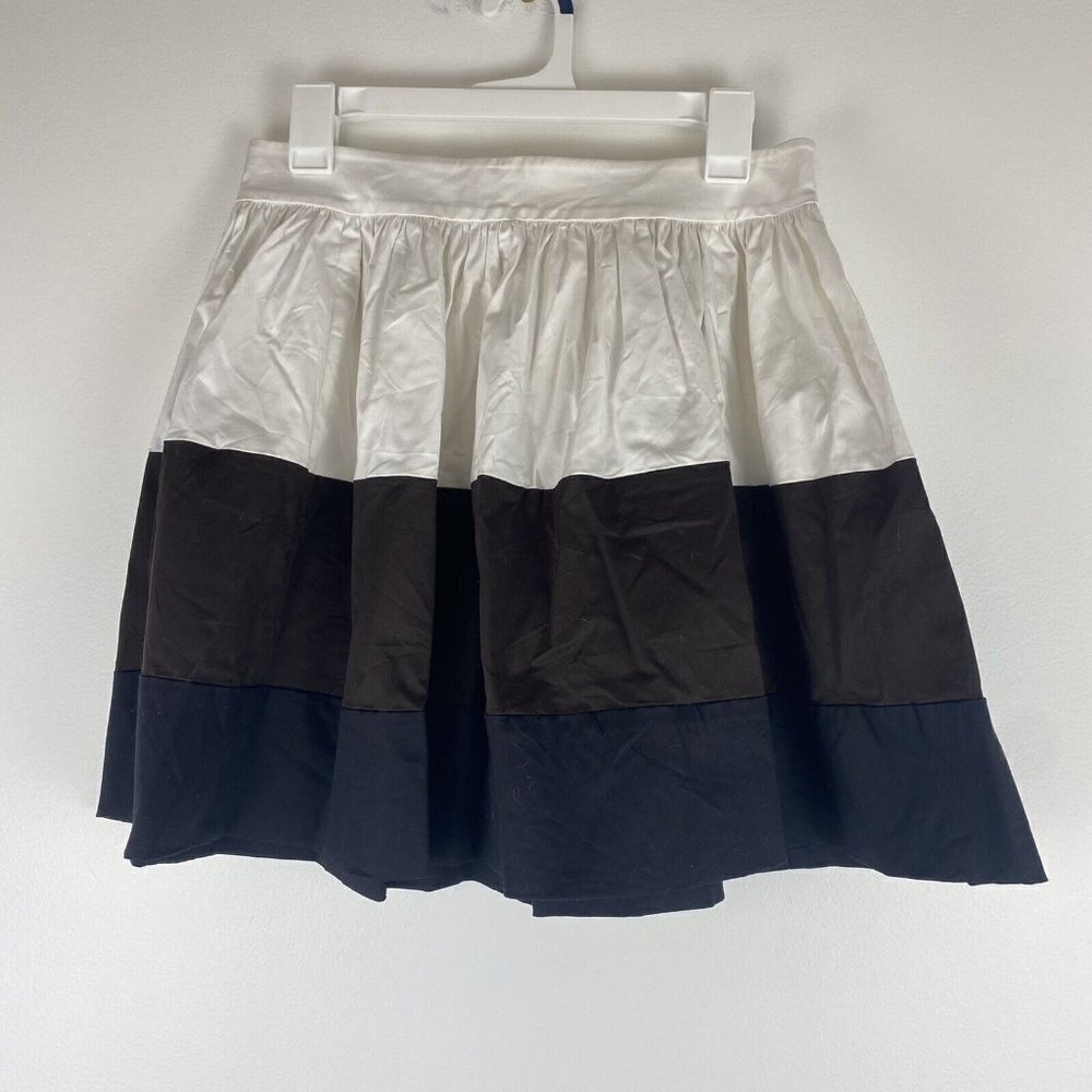 Kate Spade Women's Striped Circle Skirt Size 8 ? Chocolate Brown Color Block